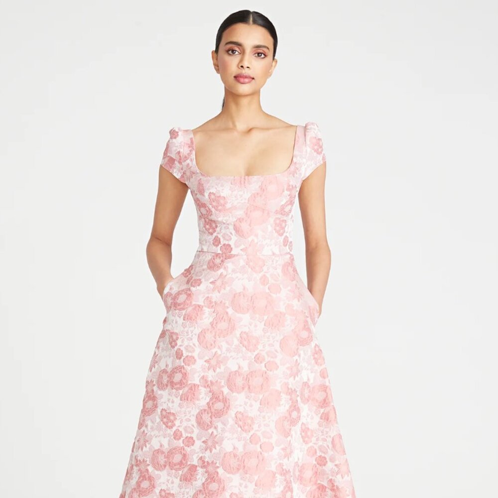 Theia Ciera Cap Sleeve Dress (Size 4)